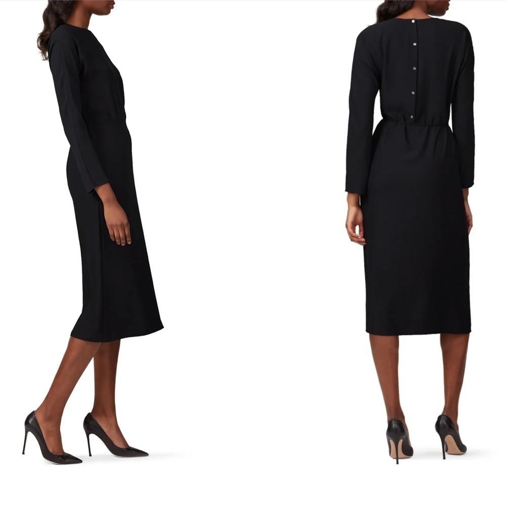 Vince Black Long Sleeve Midi Dress